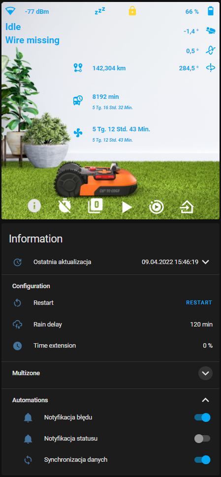 Integracja z Robotem koszącym